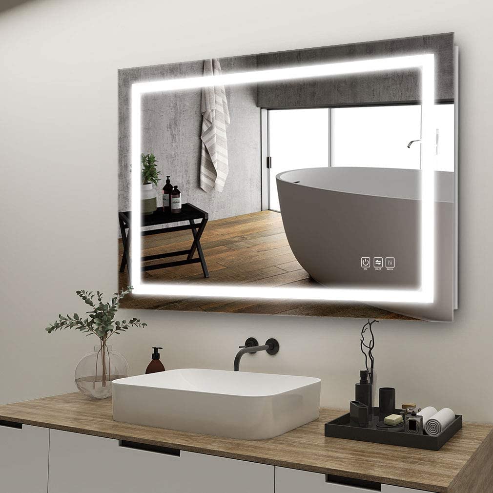 frameless-rectangular-bathroom-mirror Frameless Rectangular Front-Lit LED Bathroom Mirror