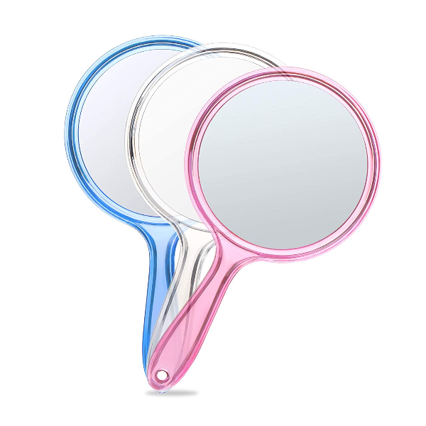 Double-Sided Handheld Mirror, 1X/3X Magnifying