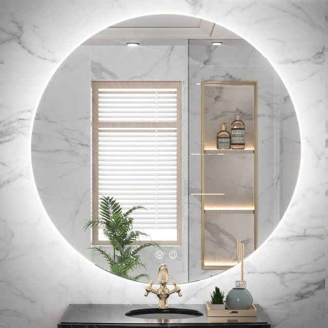 Frameless Round Backlit LED Bathroom Mirror