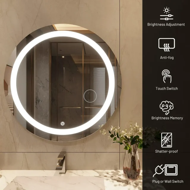 frameless-round-bathroom-vanity-mirror Product image