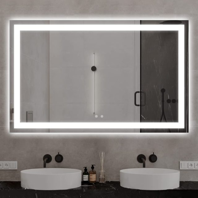 Frameless Rectangular Backlit LED Bathroom Mirror