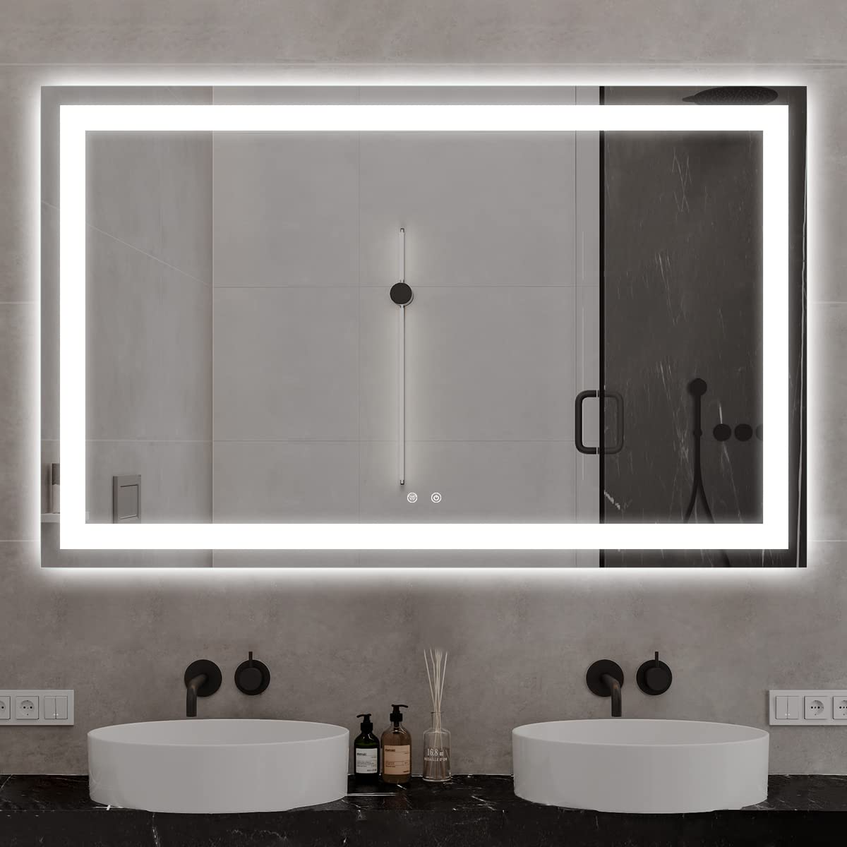 frameless-rectangular-led-bathroom-mirror Frameless Rectangular Backlit LED Bathroom Mirror