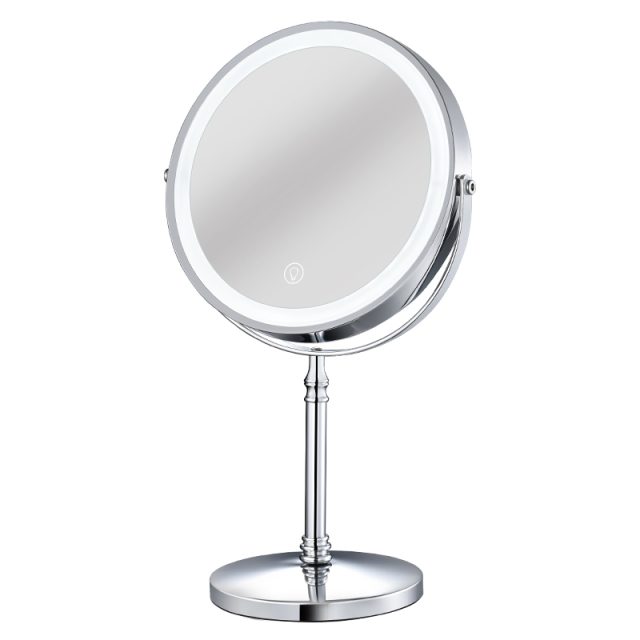 TCMM-M LED Double-Sided Tabletop Makeup Mirror TCMM-M, 8 in., 10X/1X, 3000–6000K, Rechargeable