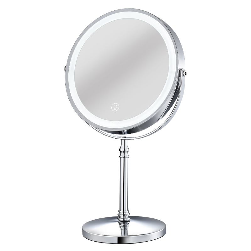 TCMM-M LED Double-Sided Tabletop Makeup Mirror TCMM-M, 8 in., 10X/1X, 3000–6000K, Rechargeable