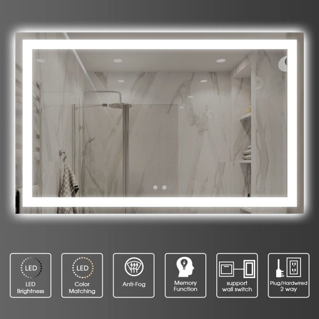 frameless-rectangular-led-bathroom-mirror Product image