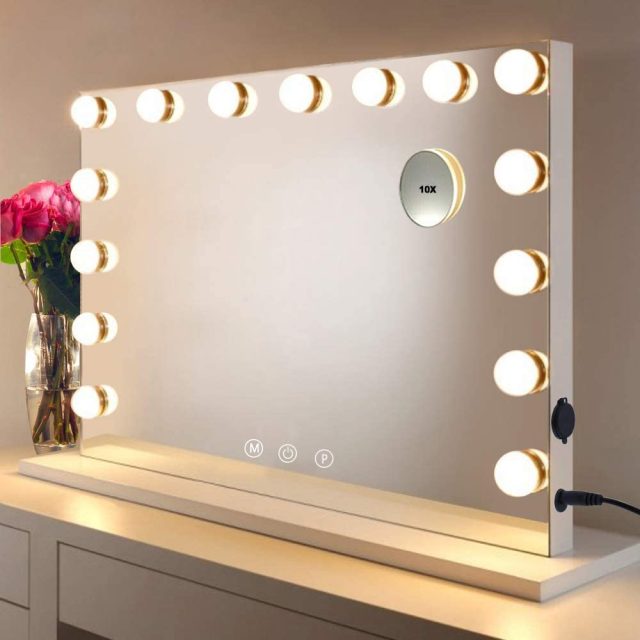 large-hollywood-lighted-vanity-mirror-with-15-dimmable-led-bulbs Product image