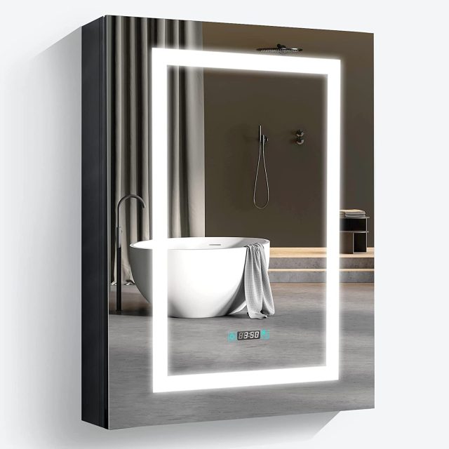LED Medicine Cabinet with Mirror, Outlets & USB Ports, 24×32 in.