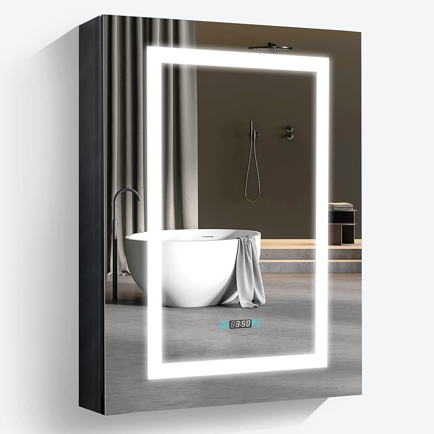 led-mirror-medicine-cabinet-with-lights LED Medicine Cabinet with Mirror, Outlets & USB Ports, 24×32 in.