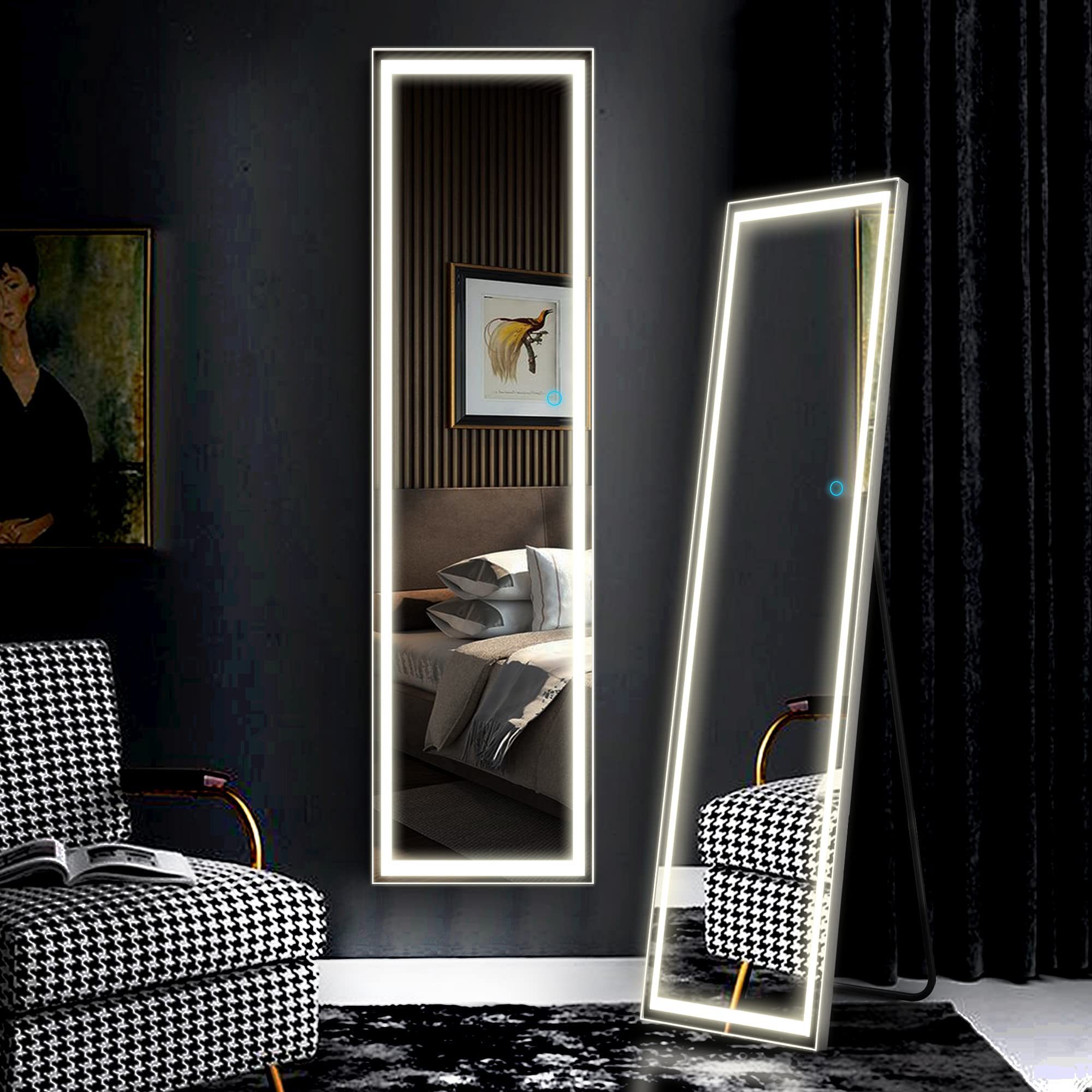 led-full-length-mirror LED Full-Length Mirror with Touch Dimming, 3000–6000K
