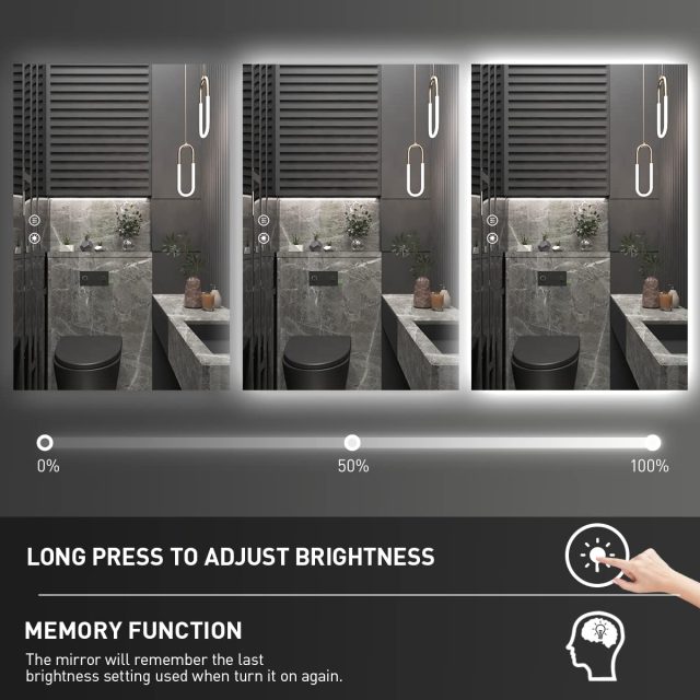 rectangular-backlit-bathroom-vanity-mirror Product image
