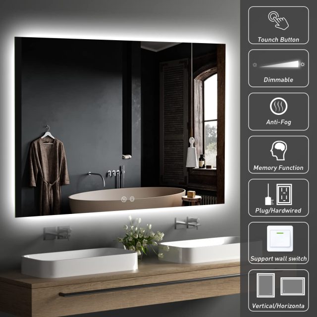 rectangular-backlit-bathroom-vanity-mirror Product image