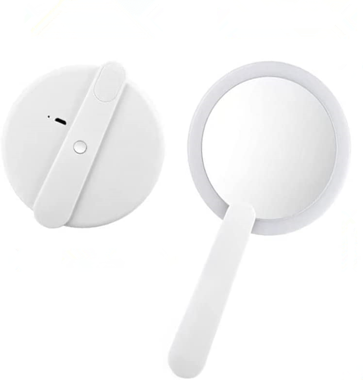 led-foldable-travel-handheld-mirror LED Foldable Travel Mirror, 4.5 in., Rechargeable