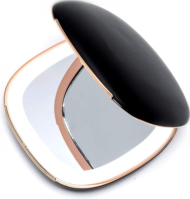 LED Compact Mirror, 1X/10X Double-Sided, Rechargeable
