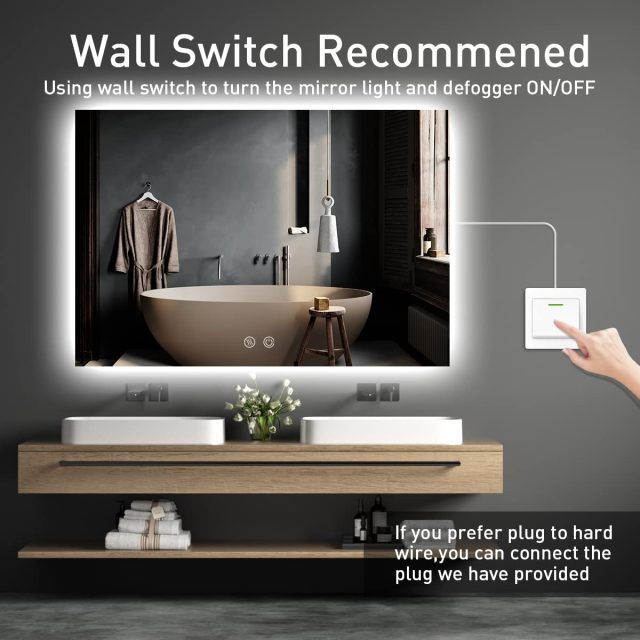 rectangular-backlit-bathroom-vanity-mirror Product image