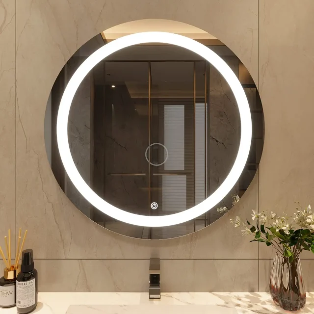 Frameless Round LED Bathroom Vanity Mirror