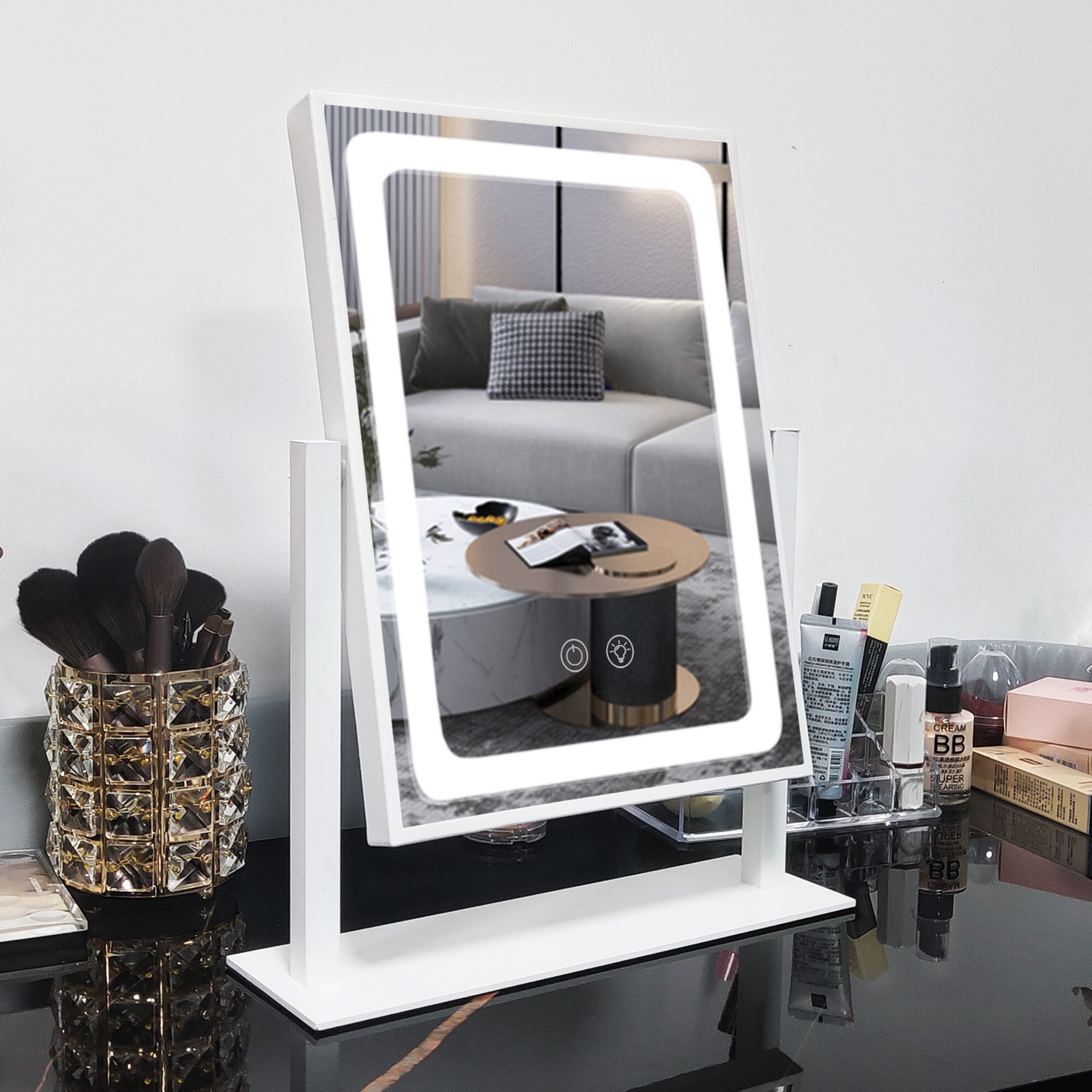 lighted-hollywood-vanity-mirror Lighted Hollywood Vanity Mirror, 3 Light Colors & Dimmable