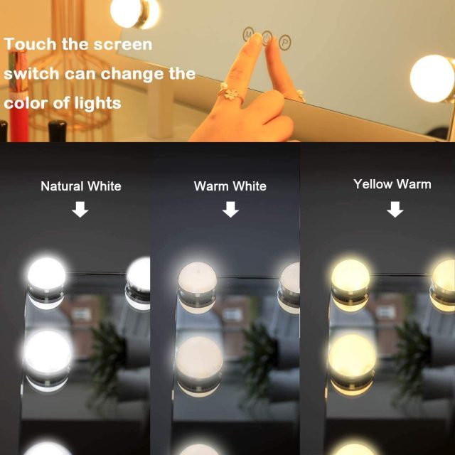 large-hollywood-lighted-vanity-mirror-with-15-dimmable-led-bulbs Product image
