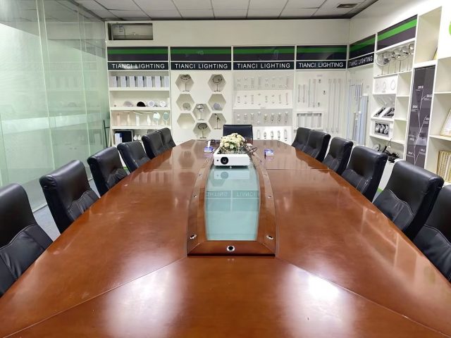 Meeting room and sample wall