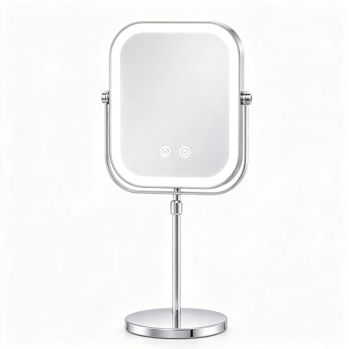 MM-S1 LED Square Double-Sided Tabletop Mirror MM-S1, Round Base