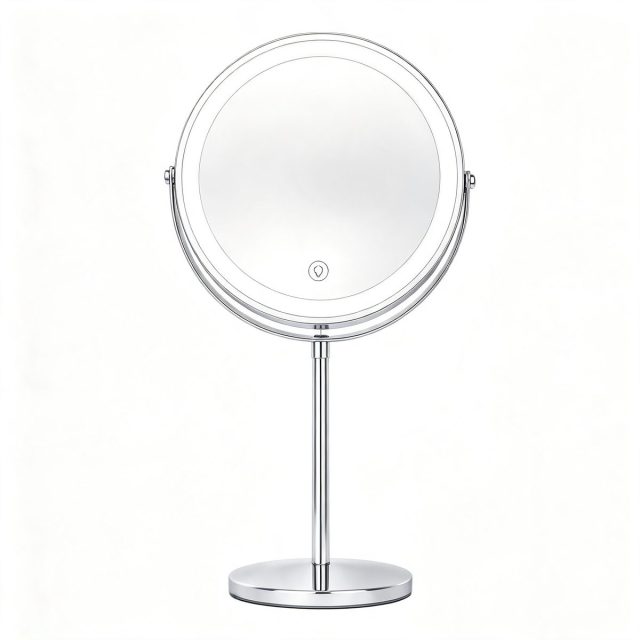 TCMM-M1 LED Double-Sided Tabletop Makeup Mirror TCMM-M1, 8 in., Telescopic Stem, Rechargeable