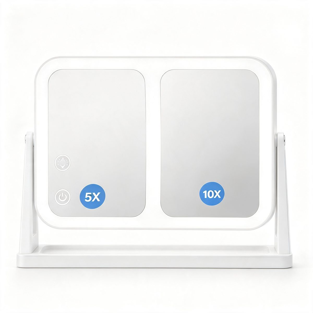 TCMM-Q20 LED Dual-Panel Vanity Mirror TCMM-Q20, 1X/5X/10X, 200 LEDs, Rechargeable